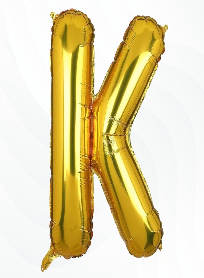 Flyloons Gold K Letter Foil Balloon Alphabets Balloons Perfect for Birthday Decoration Items, Anniversary, Bachelorette, Wedding, Farewell Create Your Own Custom Phrase and Name - Image 1